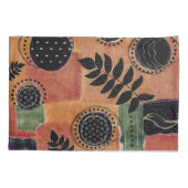 Abstracte geometrische cirkels en bladeren | kussensloop (Achterkant-Links)