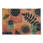 Abstracte geometrische cirkels en bladeren | kussensloop (Achterkant-Rechts)