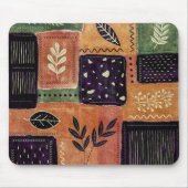 Abstracte geometrische cirkels en bladeren | muismat (Voorkant)