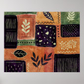 Abstracte geometrische cirkels en bladeren | poster (Voorkant)