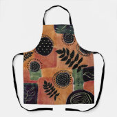 Abstracte geometrische cirkels en bladeren | schort (Voorkant)