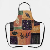 Abstracte geometrische cirkels en bladeren | schort (Voorkant)