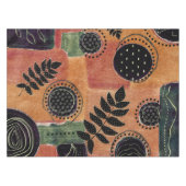 Abstracte geometrische cirkels en bladeren | tafelkleed (Voorkant (Horizontaal))