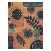 Abstracte geometrische cirkels en bladeren | tafelkleed (Voorkant)