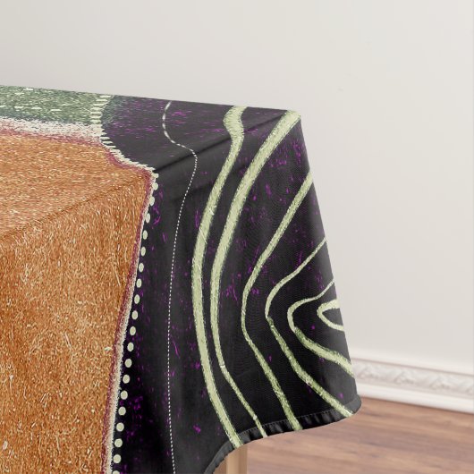 Abstracte geometrische cirkels en bladeren | tafelkleed (Voorbeeld)