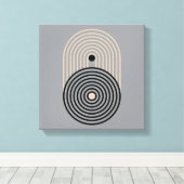 Abstracte geometrische cirkels en bogen canvas afdruk (Insitu (Houten vloer))