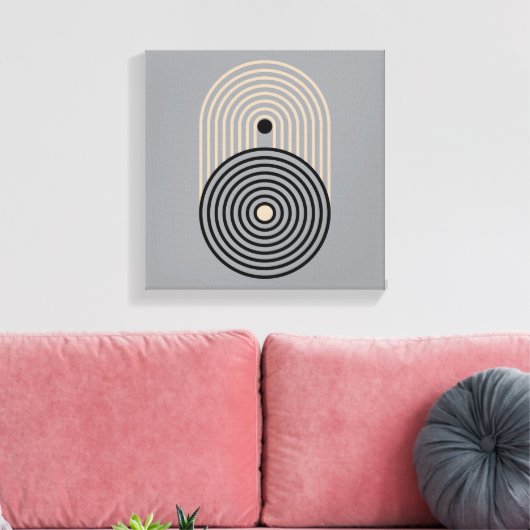 Abstracte geometrische cirkels en bogen canvas afdruk (Insitu (Woonkamer))