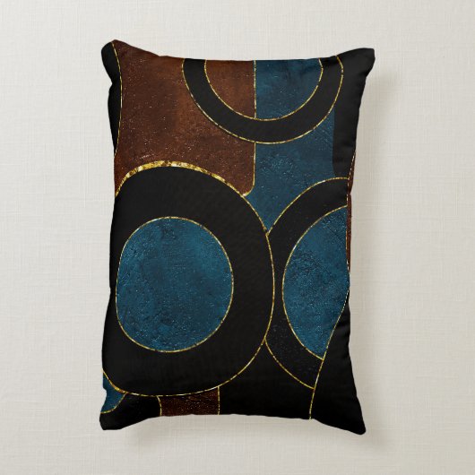 Abstracte geometrische cirkels Gold Glitter Folie  Accent Kussen (Achterkant (Verticaal))