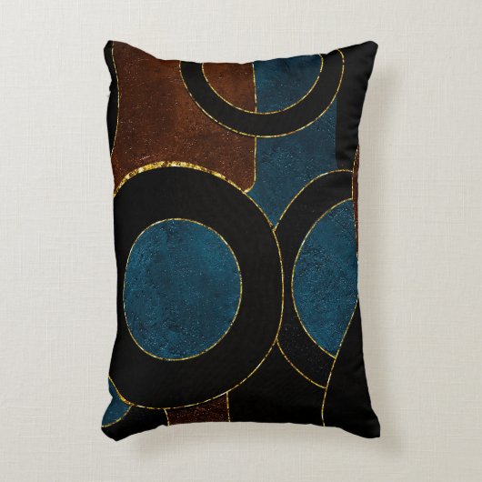 Abstracte geometrische cirkels Gold Glitter Folie Accent Kussen (Voorkant(Verticaal))