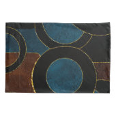 Abstracte geometrische cirkels Gold Glitter Folie Kussensloop (Achterkant-Links)