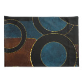 Abstracte geometrische cirkels Gold Glitter Folie Kussensloop (Achterkant-Rechts)