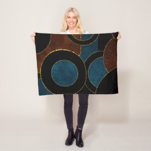 Abstracte geometrische cirkels goud glinsterfolie  fleece deken