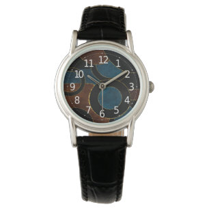 Abstracte geometrische cirkels goud glinsterfolie horloge