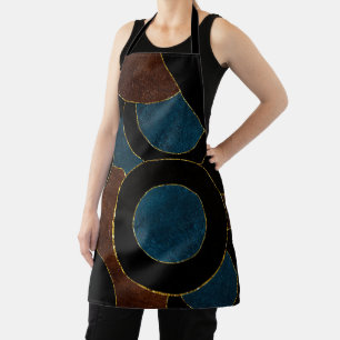 Abstracte geometrische cirkels goud glinsterfolie schort