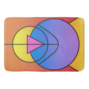 Abstracte geometrische cirkels lijn Kleurrijk Badmat