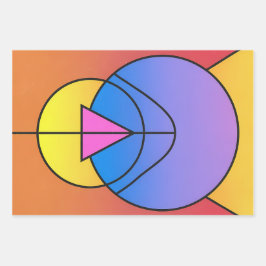 Abstracte geometrische cirkels lijn Kleurrijk Inpakpapier Vel