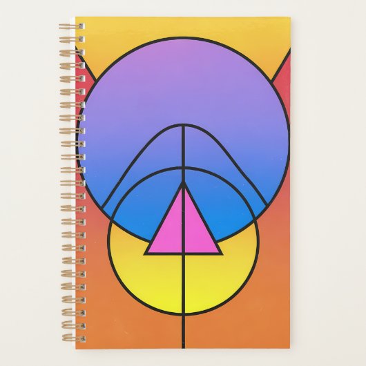 Abstracte geometrische cirkels lijn Kleurrijk Planner (Voorkant)