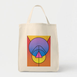 Abstracte geometrische cirkels lijn Kleurrijk Tote Bag