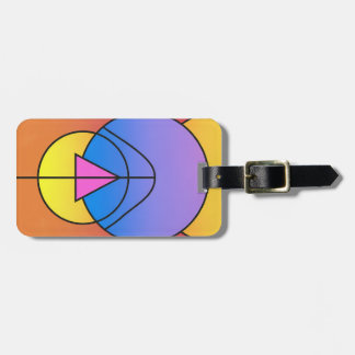 Abstracte geometrische cirkels lijn kleurrijke pos bagagelabel