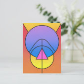 Abstracte Geometrische Cirkels Lijn Kleurrijke Pos Briefkaart (Staand voorkant)