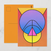 Abstracte Geometrische Cirkels Lijn Kleurrijke Pos Briefkaart (Voorkant / Achterkant)