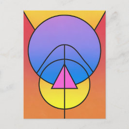 Abstracte Geometrische Cirkels Lijn Kleurrijke Pos Briefkaart