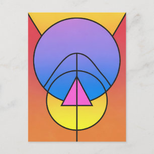 Abstracte Geometrische Cirkels Lijn Kleurrijke Pos Briefkaart