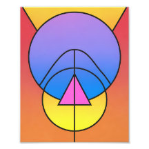 Abstracte Geometrische Cirkels Lijn Kleurrijke Pos