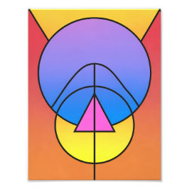 Abstracte geometrische cirkels lijn Kleurrijke Pos Foto Afdruk