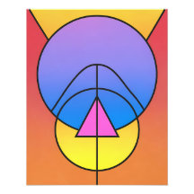 Abstracte Geometrische Cirkels Lijn Kleurrijke Pos