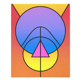 Abstracte Geometrische Cirkels Lijn Kleurrijke Pos Foto Afdruk
