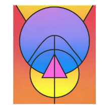 Abstracte Geometrische Cirkels Lijn Kleurrijke Pos