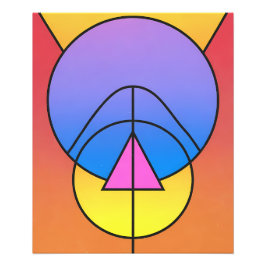 Abstracte Geometrische Cirkels Lijn Kleurrijke Pos Foto Afdruk