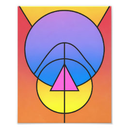Abstracte geometrische cirkels lijn kleurrijke pos foto afdruk