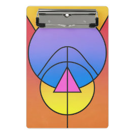 Abstracte Geometrische Cirkels Lijn Kleurrijke Pos Mini Klembord