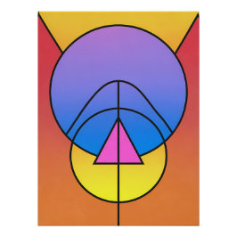 Abstracte geometrische cirkels lijn kleurrijke pos perfect poster