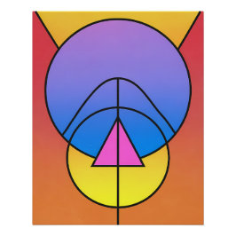 Abstracte Geometrische Cirkels Lijn Kleurrijke Pos Perfect Poster