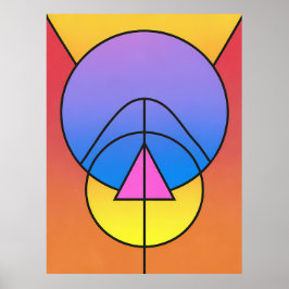 Abstracte geometrische cirkels lijn kleurrijke pos poster