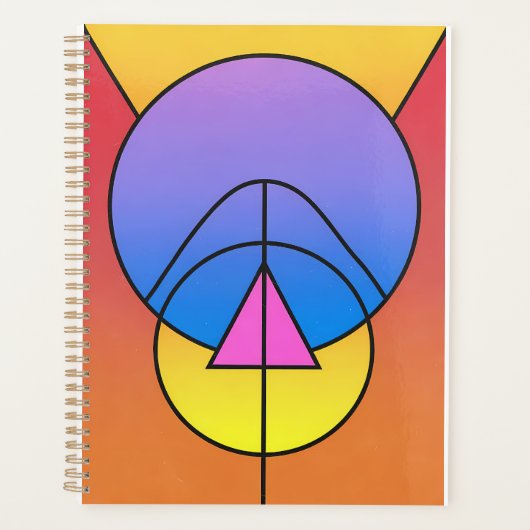 Abstracte Geometrische Cirkels Lijn Poster Planner (Voorkant)