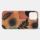 Abstracte geometrische cirkels vormen en bladeren Case-Mate iPhone case (Achterkant (horizontaal))