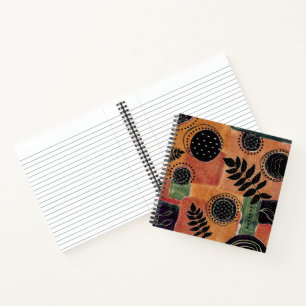 Abstracte geometrische cirkels vormen en bladeren notitieboek
