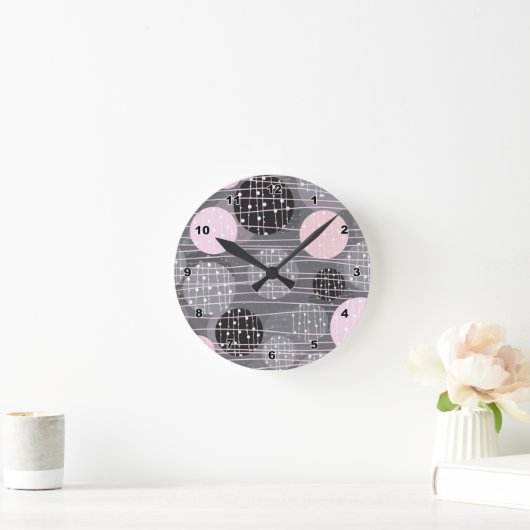 Abstracte geometrische cirkels wandklok (Huis)