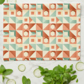 Abstracte geometrische collage met driehoeken theedoek (Gevouwen)
