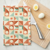 Abstracte geometrische collage met driehoeken theedoek (Quarter Fold)