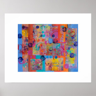 Abstracte geometrische collage poster