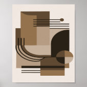 Abstracte geometrische compositie in aardetinten poster (Voorkant)
