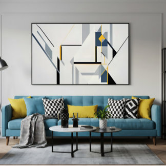 Abstracte geometrische compositie modern canvas afdruk