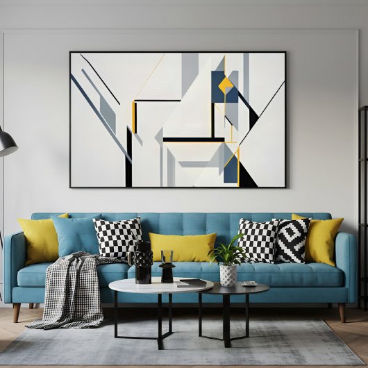 Abstracte geometrische compositie modern canvas afdruk