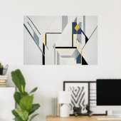 Abstracte geometrische compositie modern poster (Thuiskantoor)
