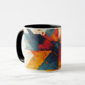 Abstracte geometrische compositie mok (Voorkant links)